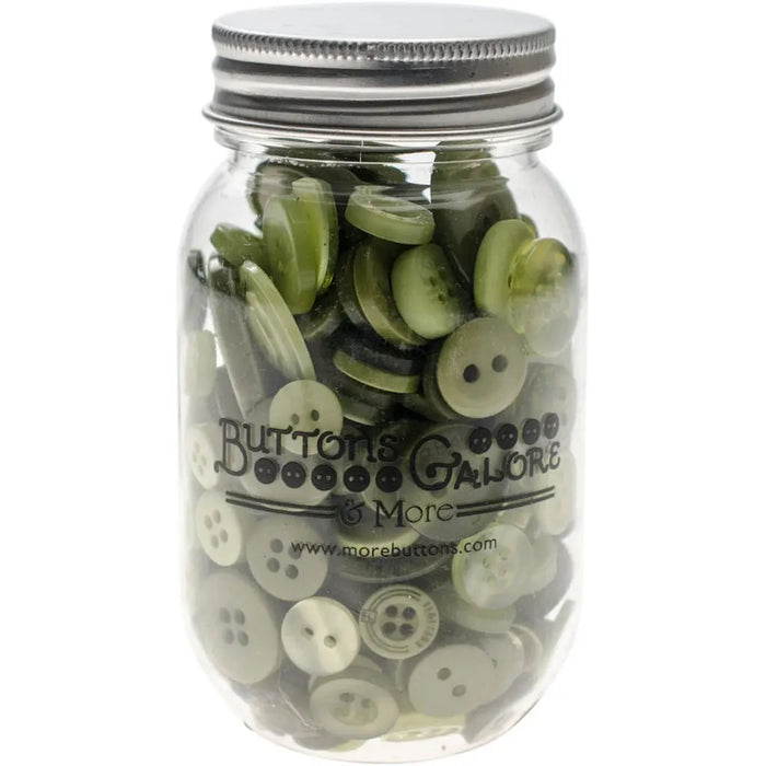 Buttons Galore Button Mason Jars Leafy Green