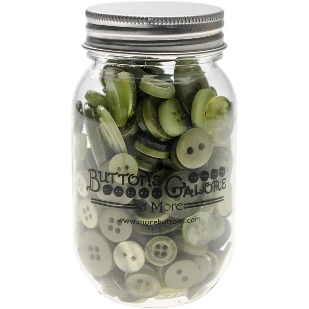 Buttons Galore Button Mason Jars Leafy Green