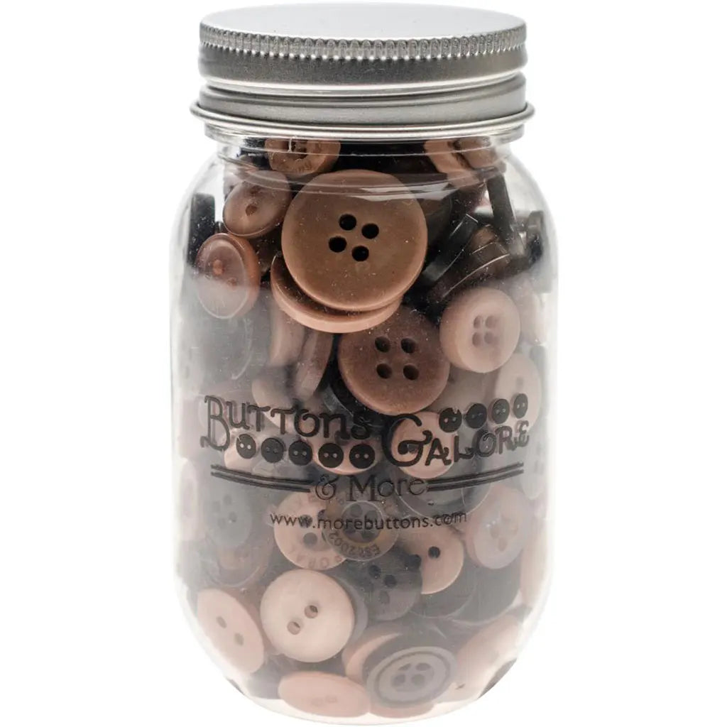 Buttons Galore Button Mason Jars Warm Cocoa
