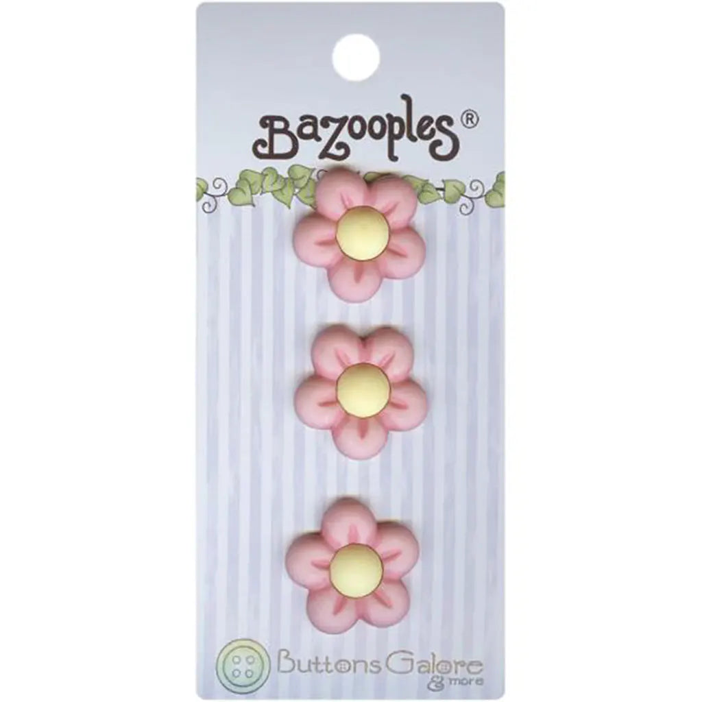 Buttons Galore Bazooples Buttons Pink Flowers