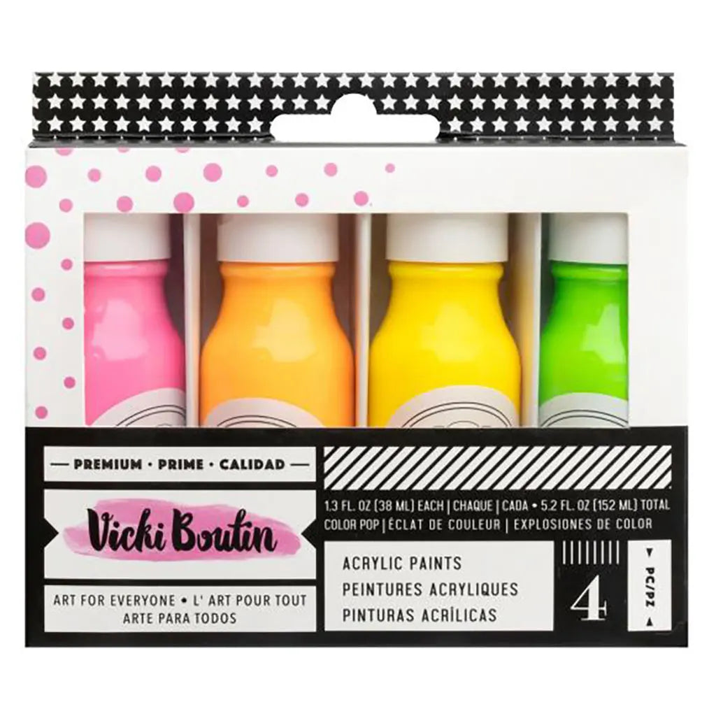 Vicki Boutin Mixed Media Acrylic Paint 4/Pkg Neon