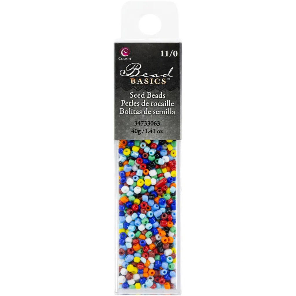 CousinDIY Jewelry Basics Glass Seed Beads 1.1oz 11/0 Assorted Color Seed Beads
