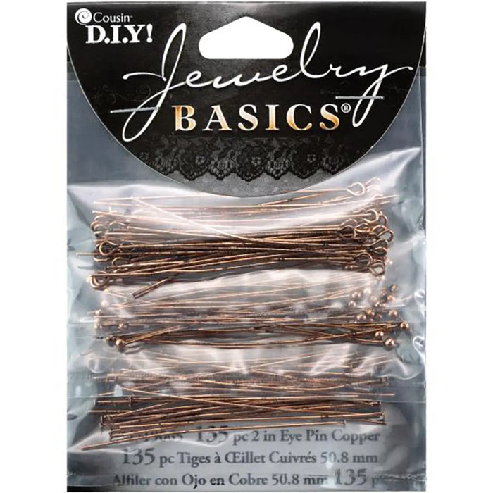CousinDIY Jewelry Basics Metal Findings 135/Pkg Copper Head & Eye Pins
