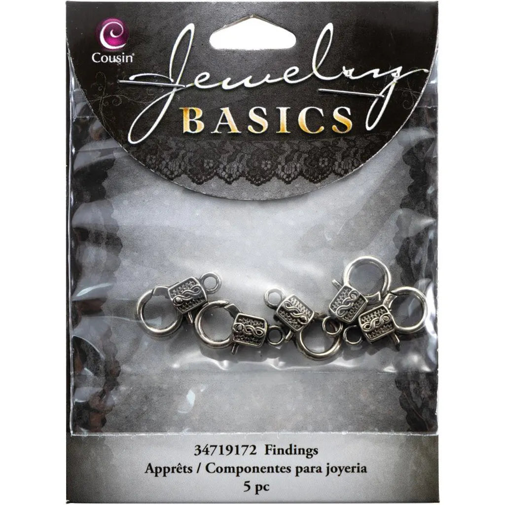 CousinDIY Jewelry Basics Medium Deco Lobster 5/Pkg Silver