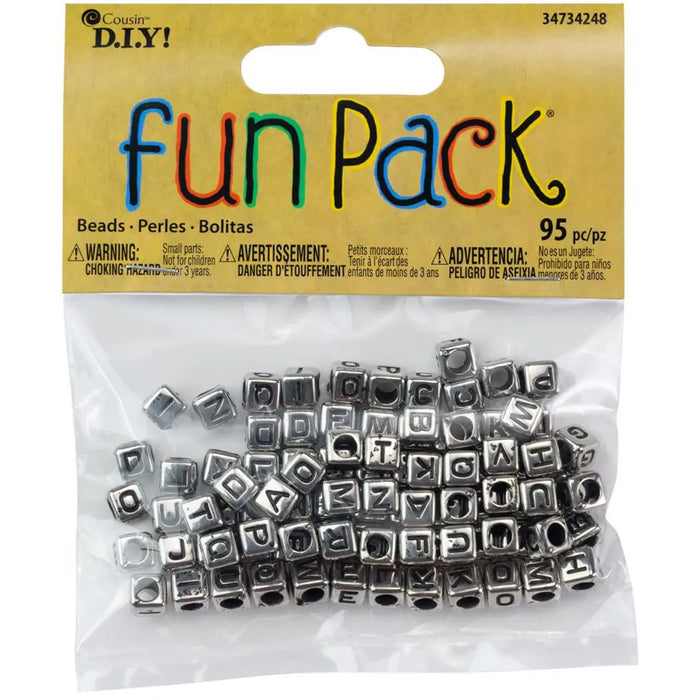 CousinDIY Acrylic Alphabet Beads 95/Pkg Silver