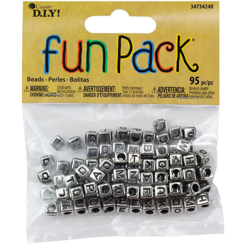 CousinDIY Acrylic Alphabet Beads 95/Pkg Silver
