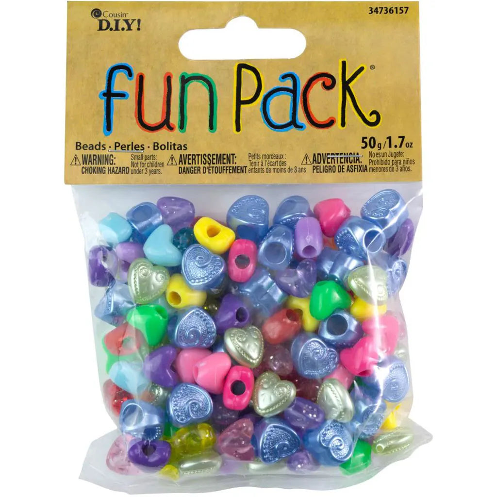 CousinDIY Acrylic Pony Beads Multicolor Hearts