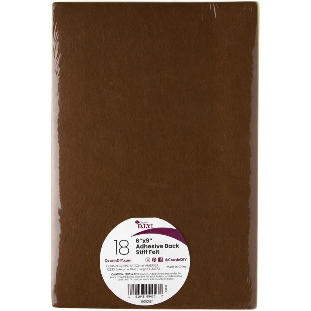 CousinDIY Adhesive Back Stiff Felt Sheets 6"X9" 18/Pkg Bold Colors