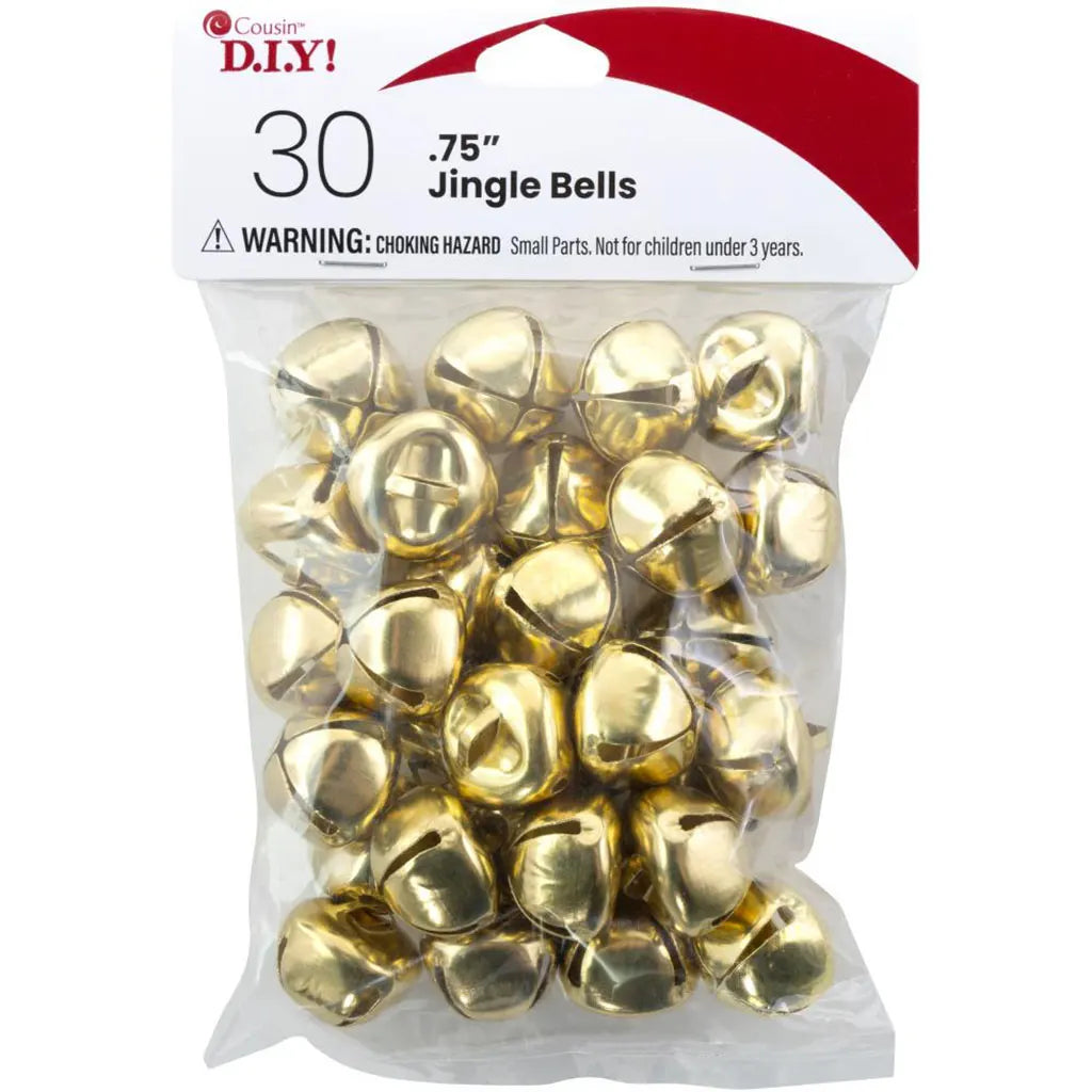 CousinDIY Jingle Bells .75" 30/Pkg Gold