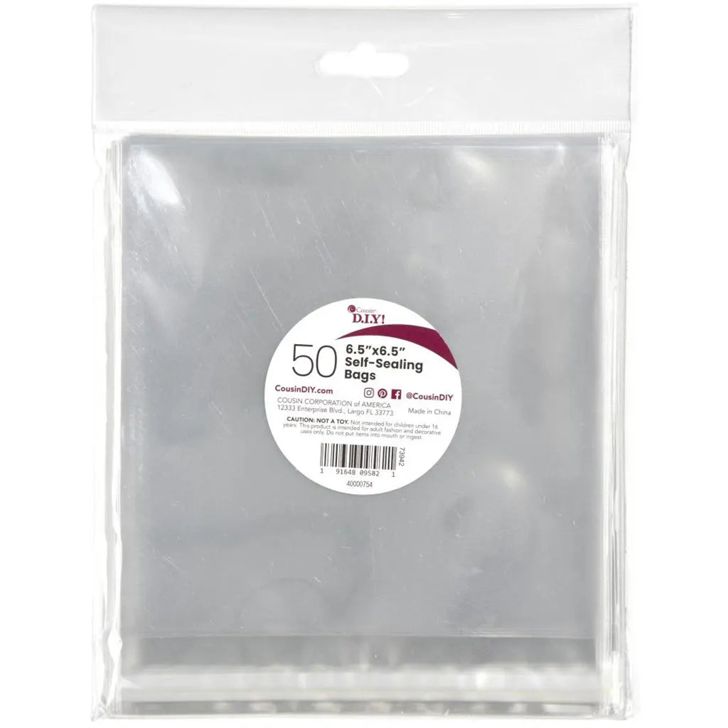 CousinDIY Self-Sealing Bags 50/Pkg 6.5"x6.5"