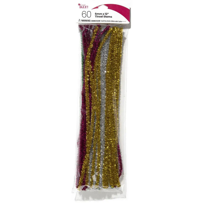 CousinDIY Tinsel Stems 6mmx12" 60/Pkg Christmas