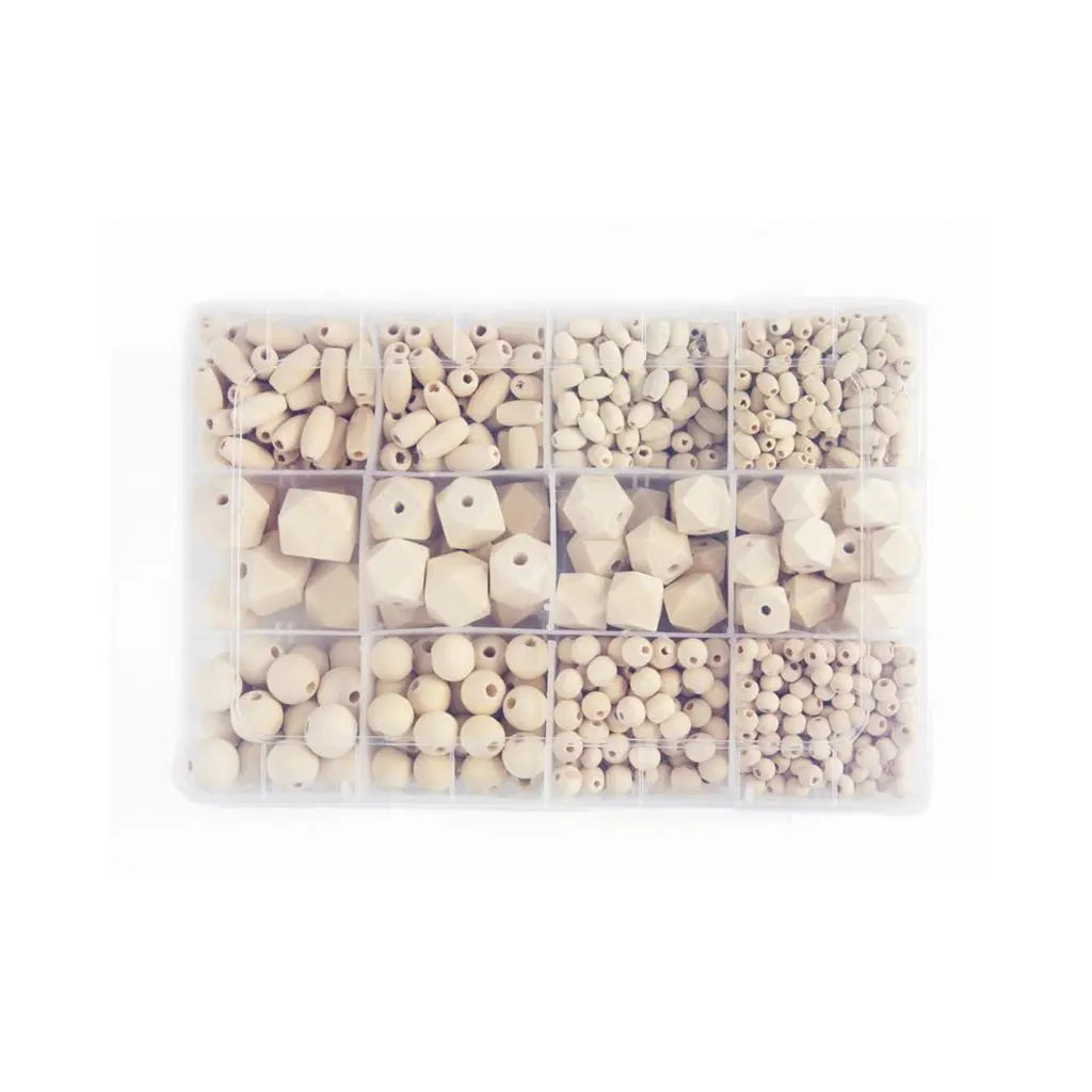 CousinDIY Unfinished Wood Beads 961/Pkg Assorted