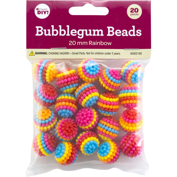 CousinDIY Bubblegum Bead 20mm 20/PkgRainbow