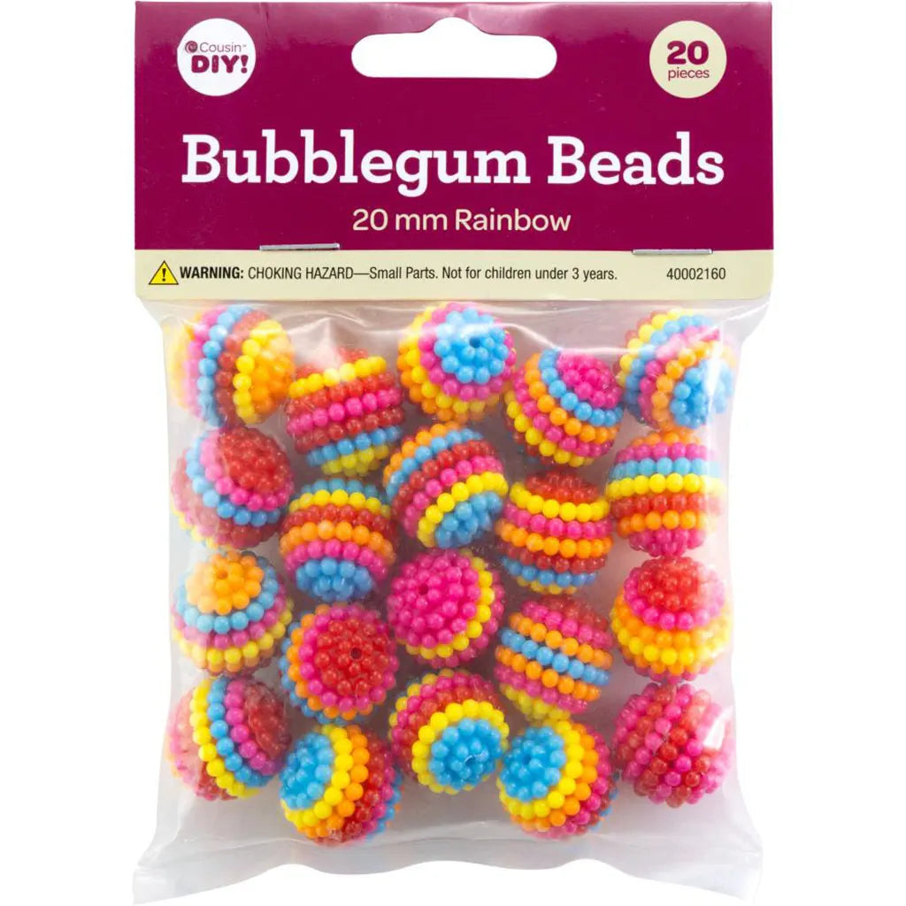 CousinDIY Bubblegum Bead 20mm 20/PkgRainbow