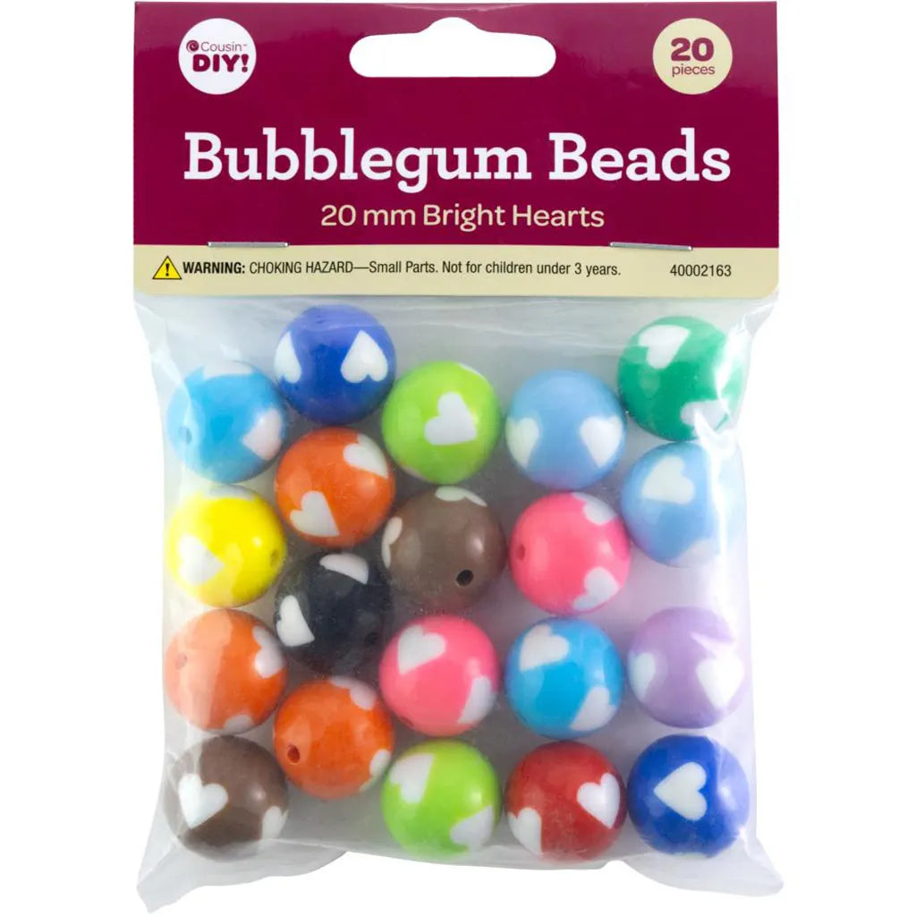 CousinDIY Bubblegum Bead 20mm 20/PkgBright Hearts