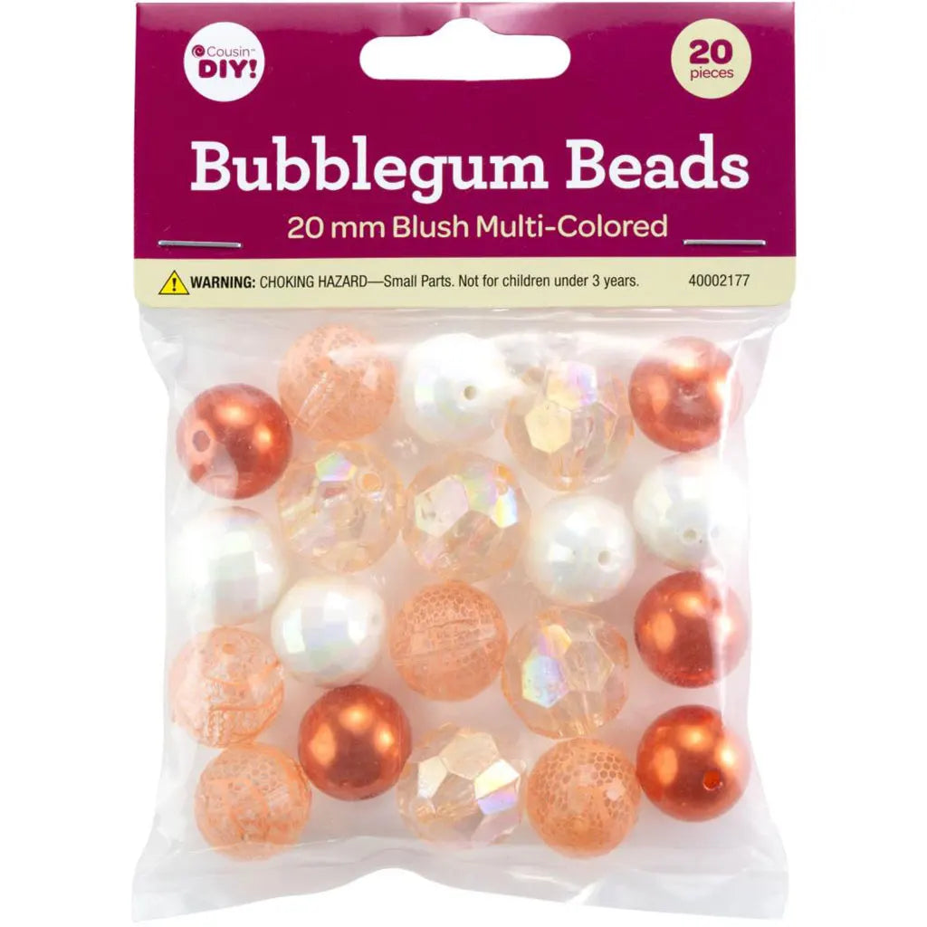 CousinDIY Bubblegum Bead 20mm 20/PkgBlush Multi