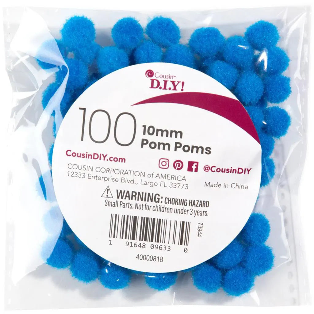 CousinDIY Pom-Poms 10mm 100/Pkg Royal Blue