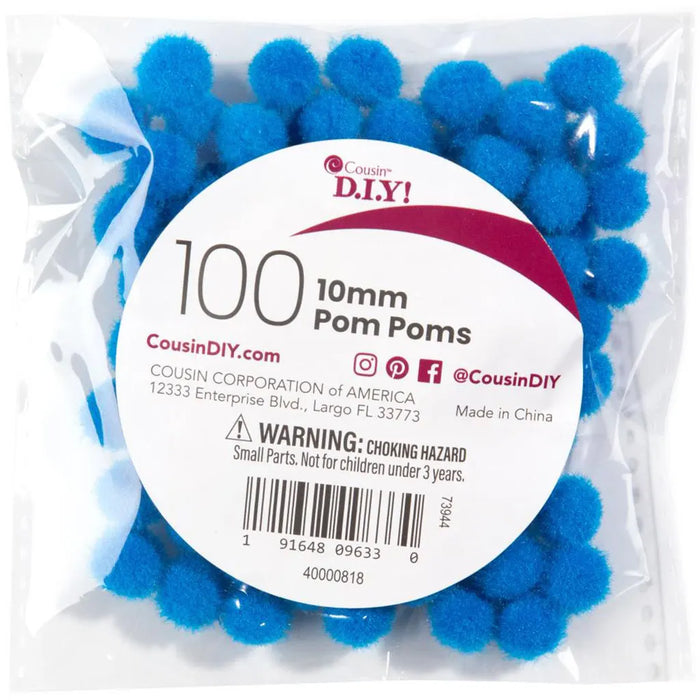CousinDIY Pom-Poms 10mm 100/Pkg Royal Blue