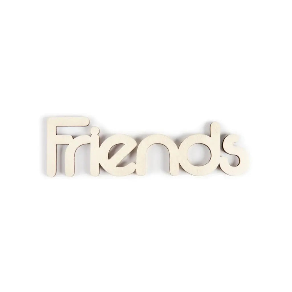 CousinDIY Unfinished Wood Script Phrase Friends