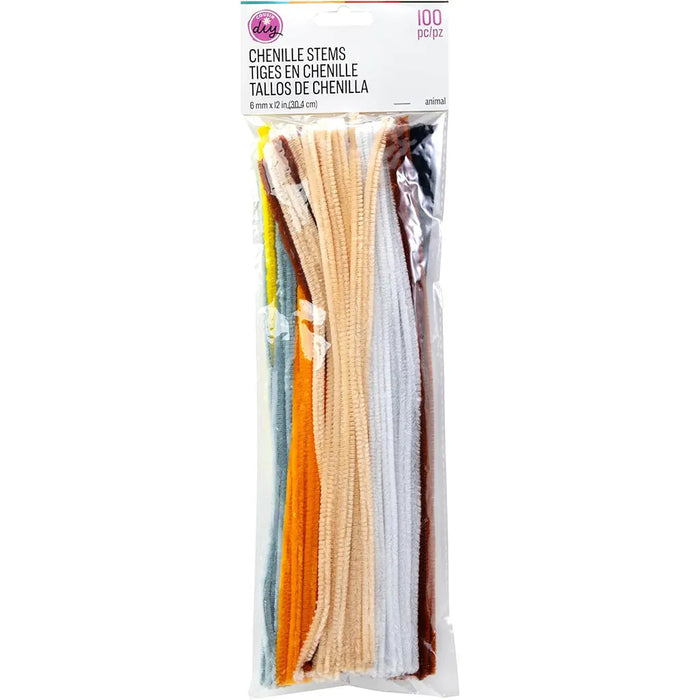 CousinDIY Chenille Stems 6mmx12" 100/PkgAnimal