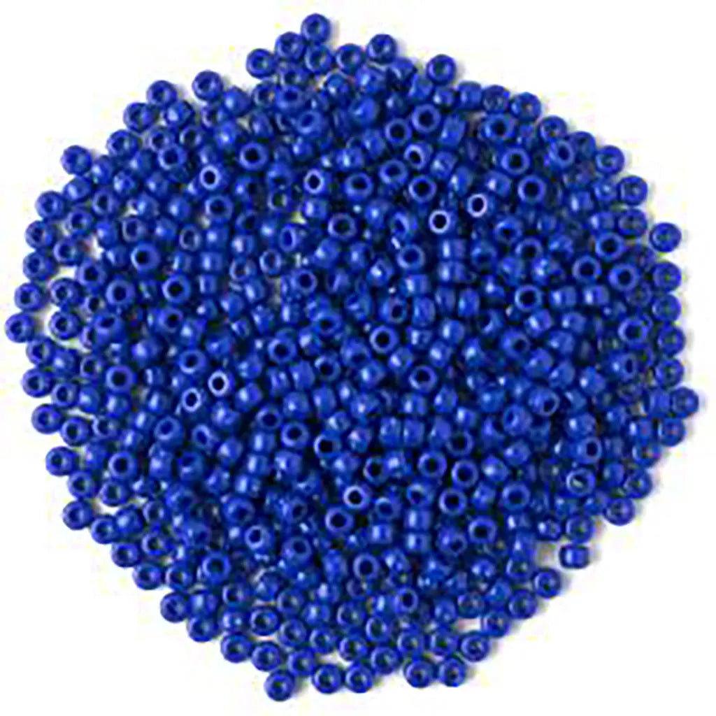 CousinDIY Pony Beads 6mmx9mm 1,000/Pkg Opaque Blue