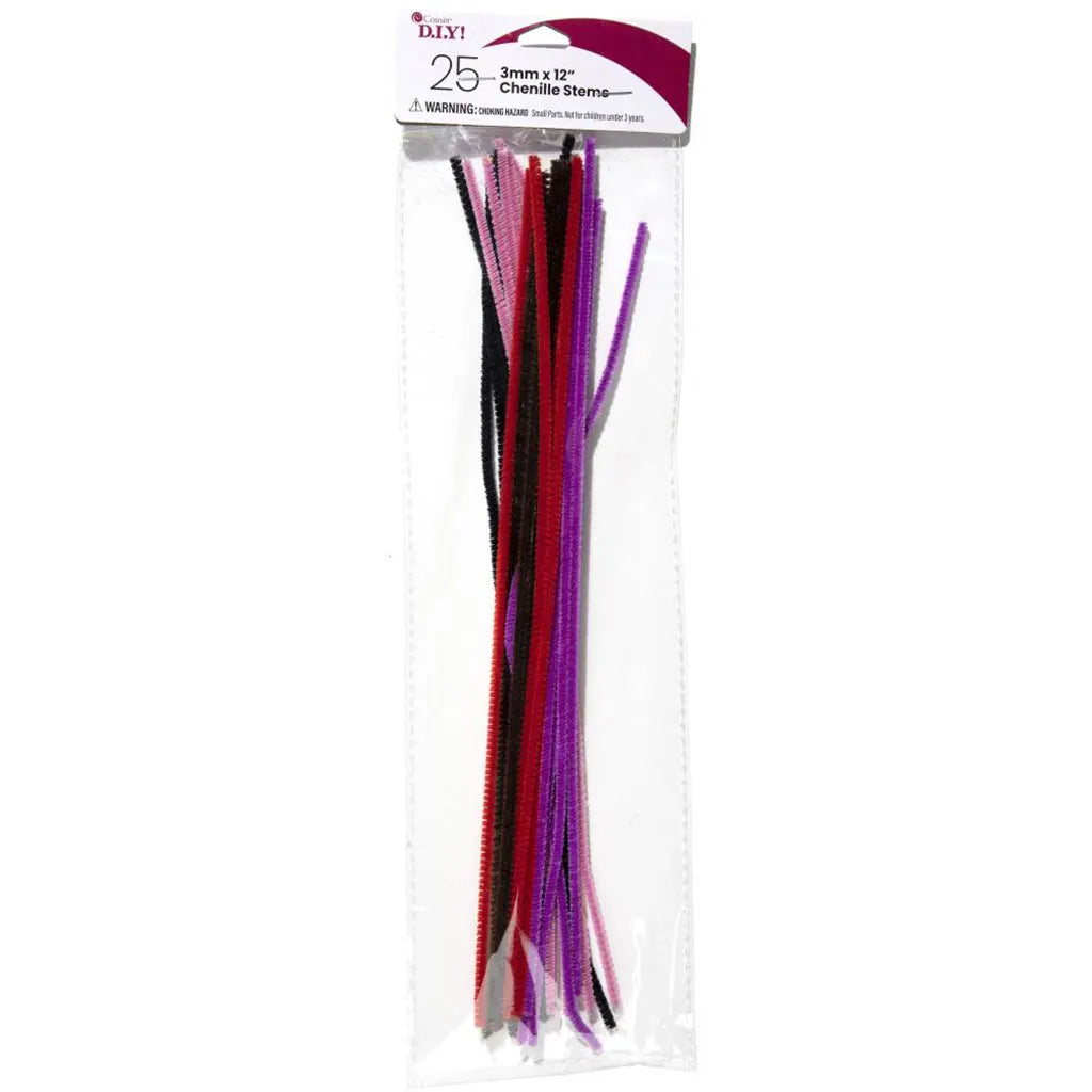 CousinDIY Chenille Stems 3mmx12" 25/Pkg Multi-Colored