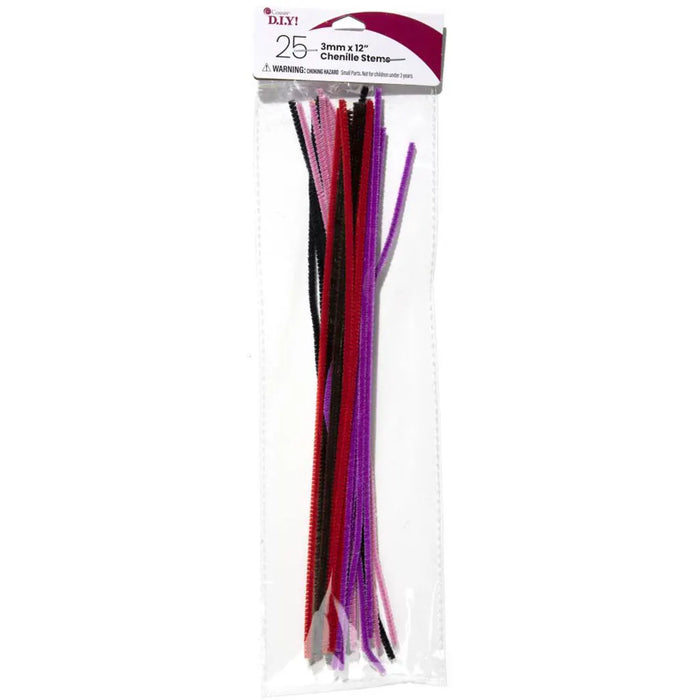 CousinDIY Chenille Stems 3mmx12" 25/Pkg Multi-Colored