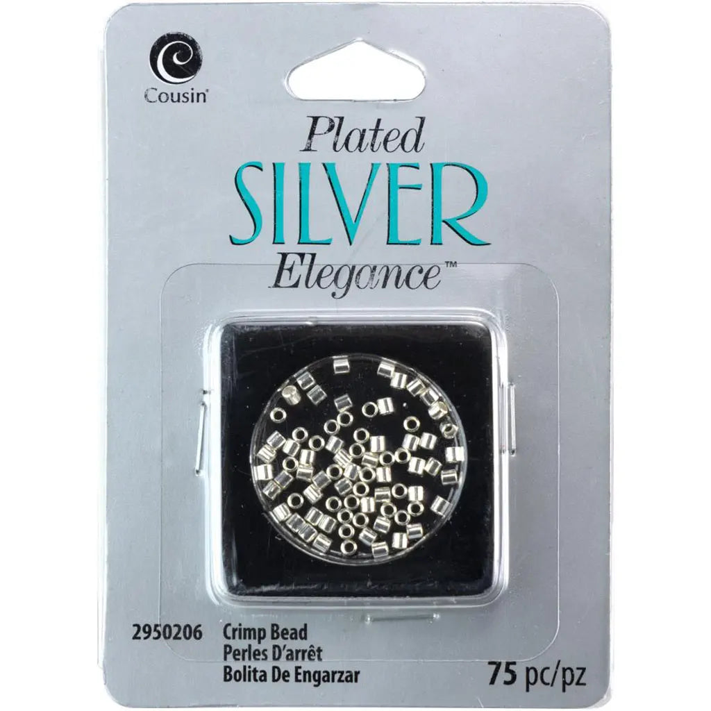 CousinDIY Plated Silver Elegance Metal FindingsCrimp Beads 2.5mm 75/Pkg