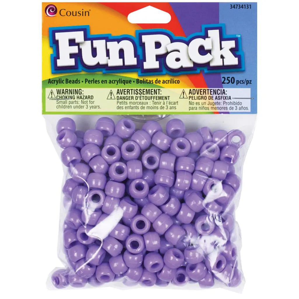 CousinDIY Fun Pack Acrylic Pony Beads 250/Pkg Purple