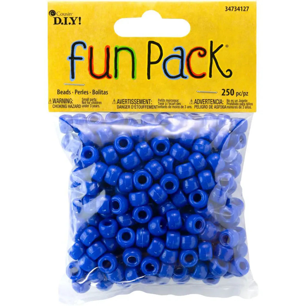 CousinDIY Fun Pack Acrylic Pony Beads 250/Pkg Blue