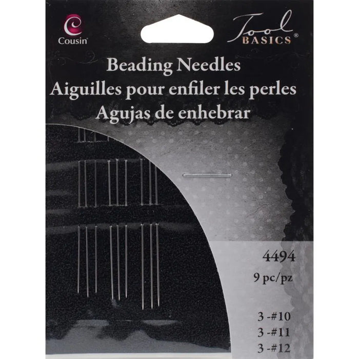 CousinDIY Beading Needles 9/Pkg 3 Each Of Sizes 10, 11 & 12