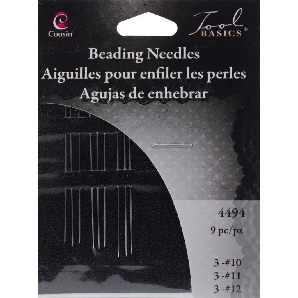 CousinDIY Beading Needles 9/Pkg 3 Each Of Sizes 10, 11 &amp; 12