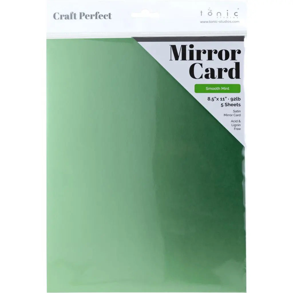 Craft Perfect Satin Mirror Cardstock 8.5"X11" 5/PkgSatin Smooth Mint