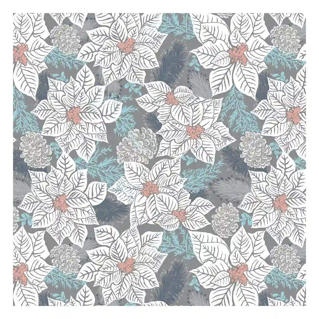 Poinsettia Whisper Jumbo Roll Wrap, 8ft