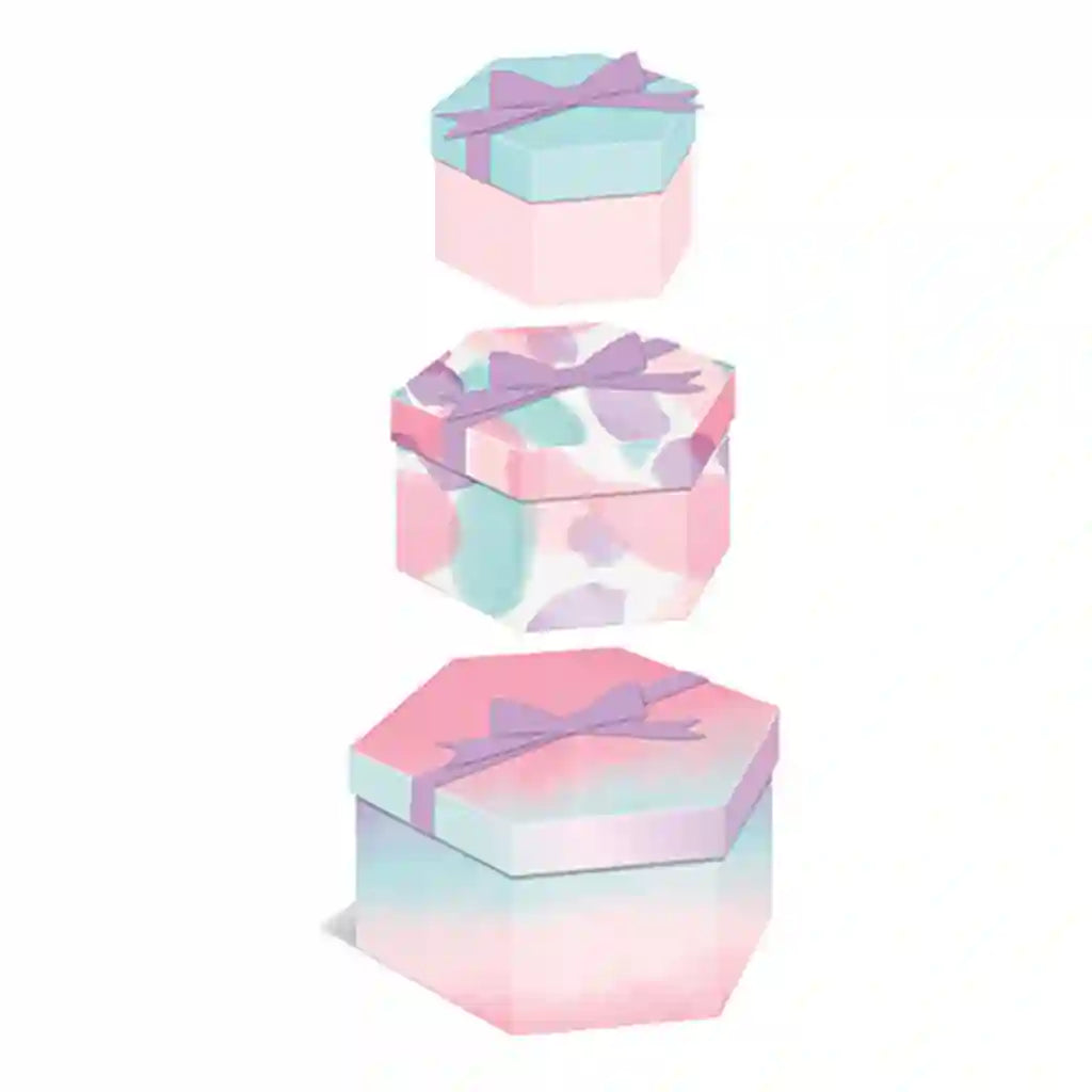Ethereal Ombre Nested Hexagon Boxes, 3ct
