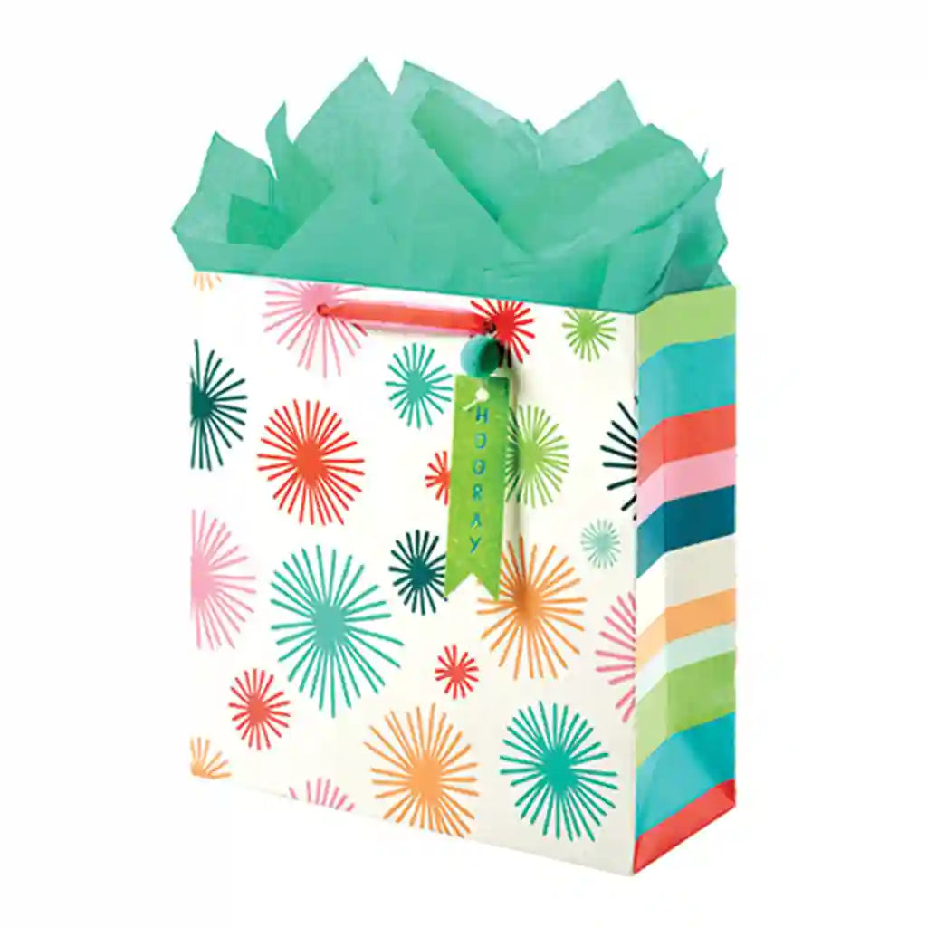 Contrast Poms Large Square Bag