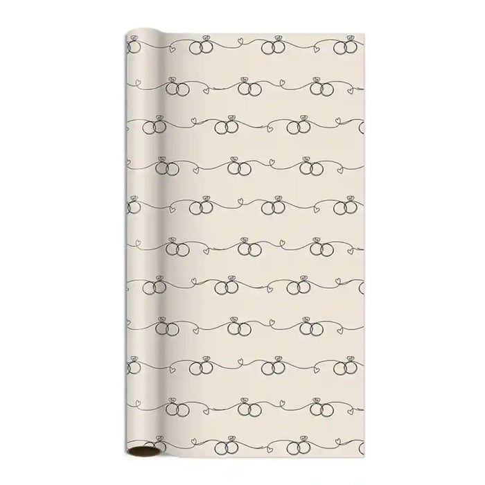 Black Creme Rings Roll Wrap, 5ft
