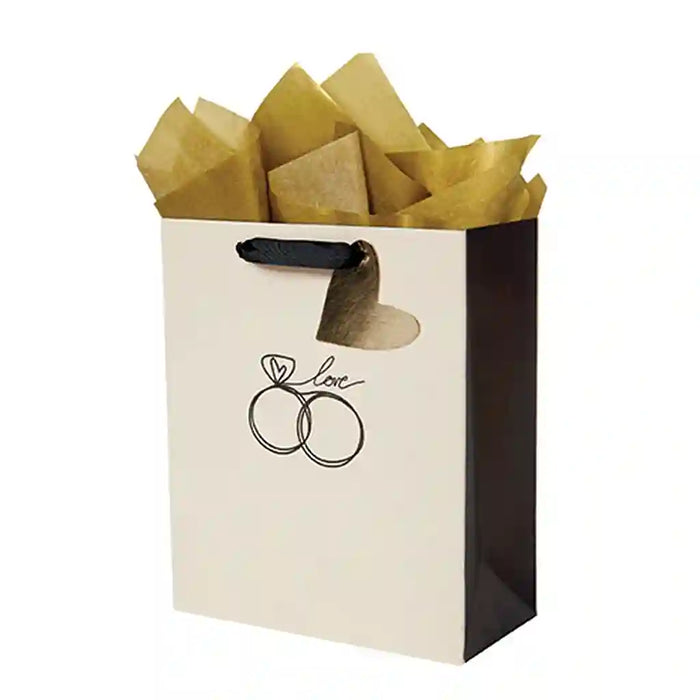 Black/Creme Rings Medium Bag