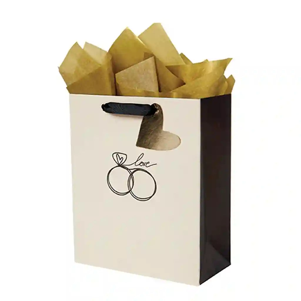 Black/Creme Rings Medium Bag