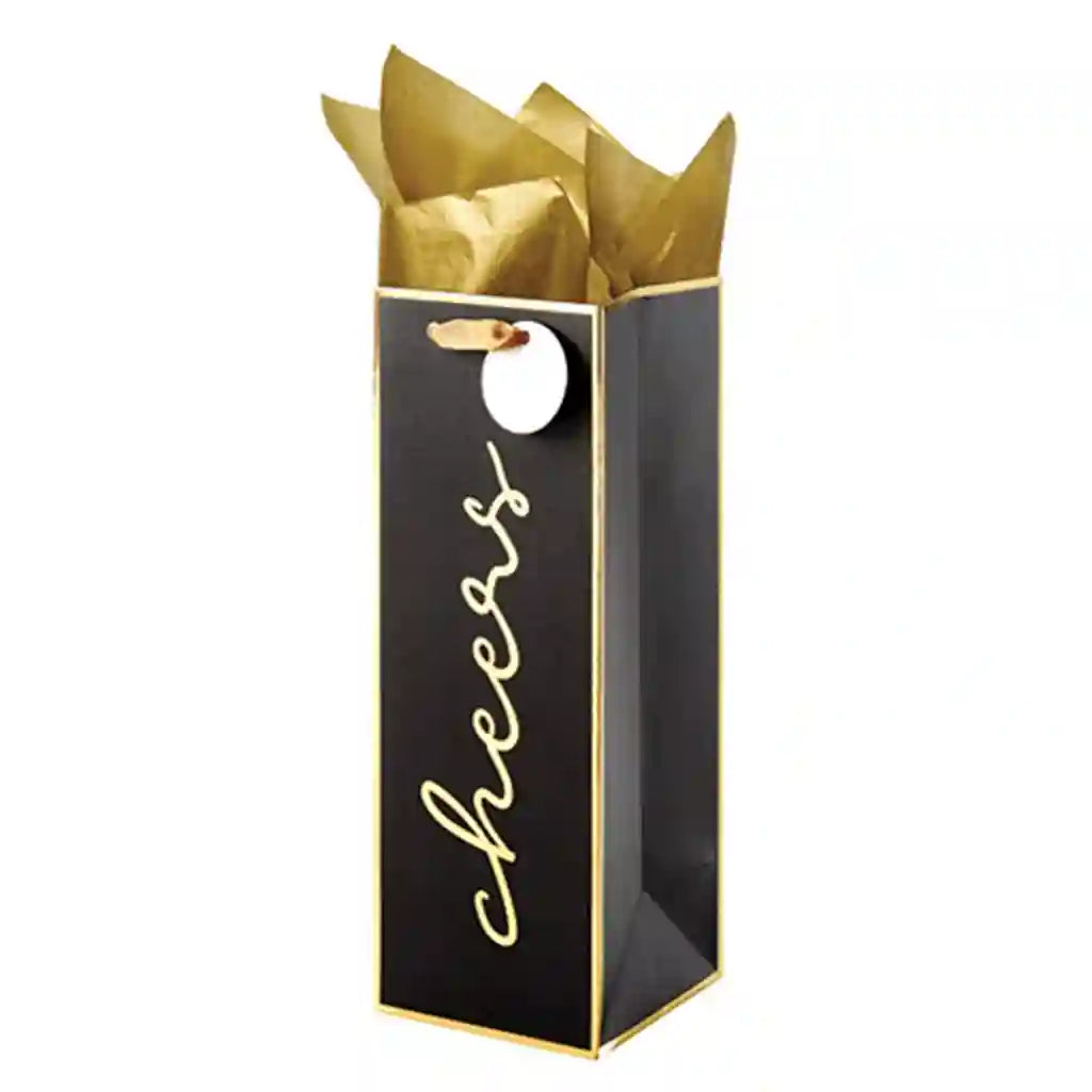 Gold Cheers Bottle Bag