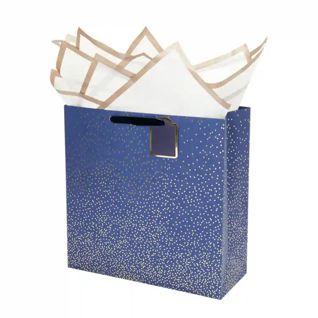 Navy Glam Large Square Bag with Tissue