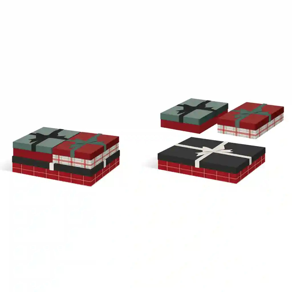 Plaid Nested Rectangle Boxes