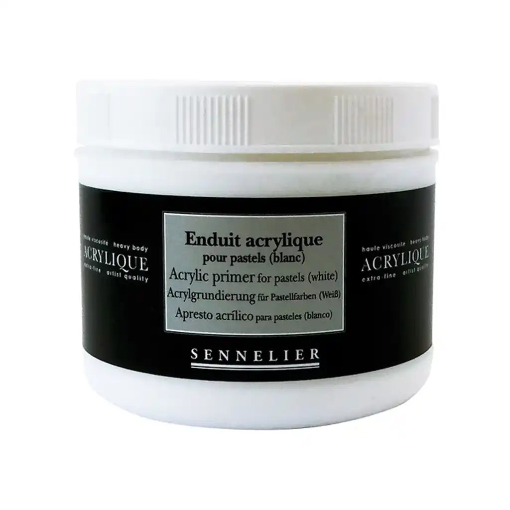 Sennelier Acrylic Primer For Pastels Jar White 500ml