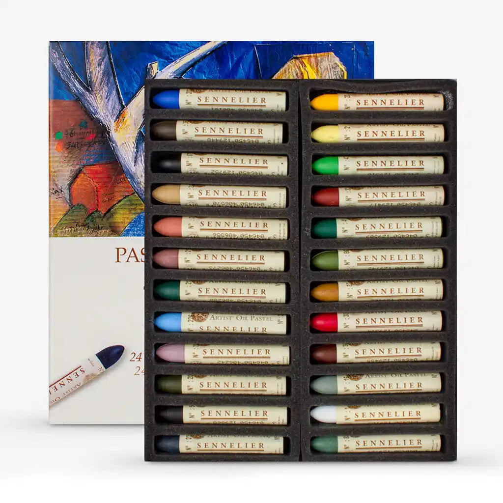Oil Pastels Cardboard Set 24 Oil Pastels- Landscape