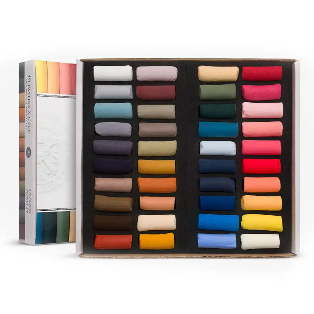 Sennelier Artist Soft Pastel Cardboard Box – 40 Half Sticks Portrait Set