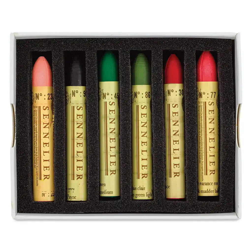 Oil Pastels Cardboard Set Of 6, Rose In Bloom