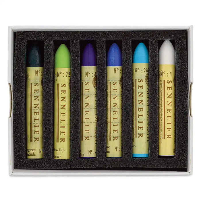 Oil Pastels Cardboard Set Of 6, Seascape
