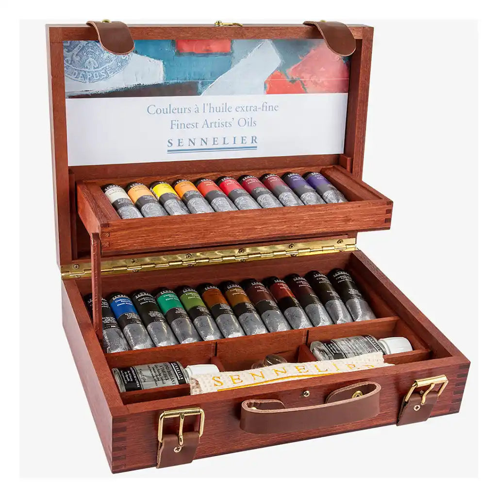 Sennelier Extra-Fine Oil Colour Wooden Box Set – 22 Tubes (40ml)