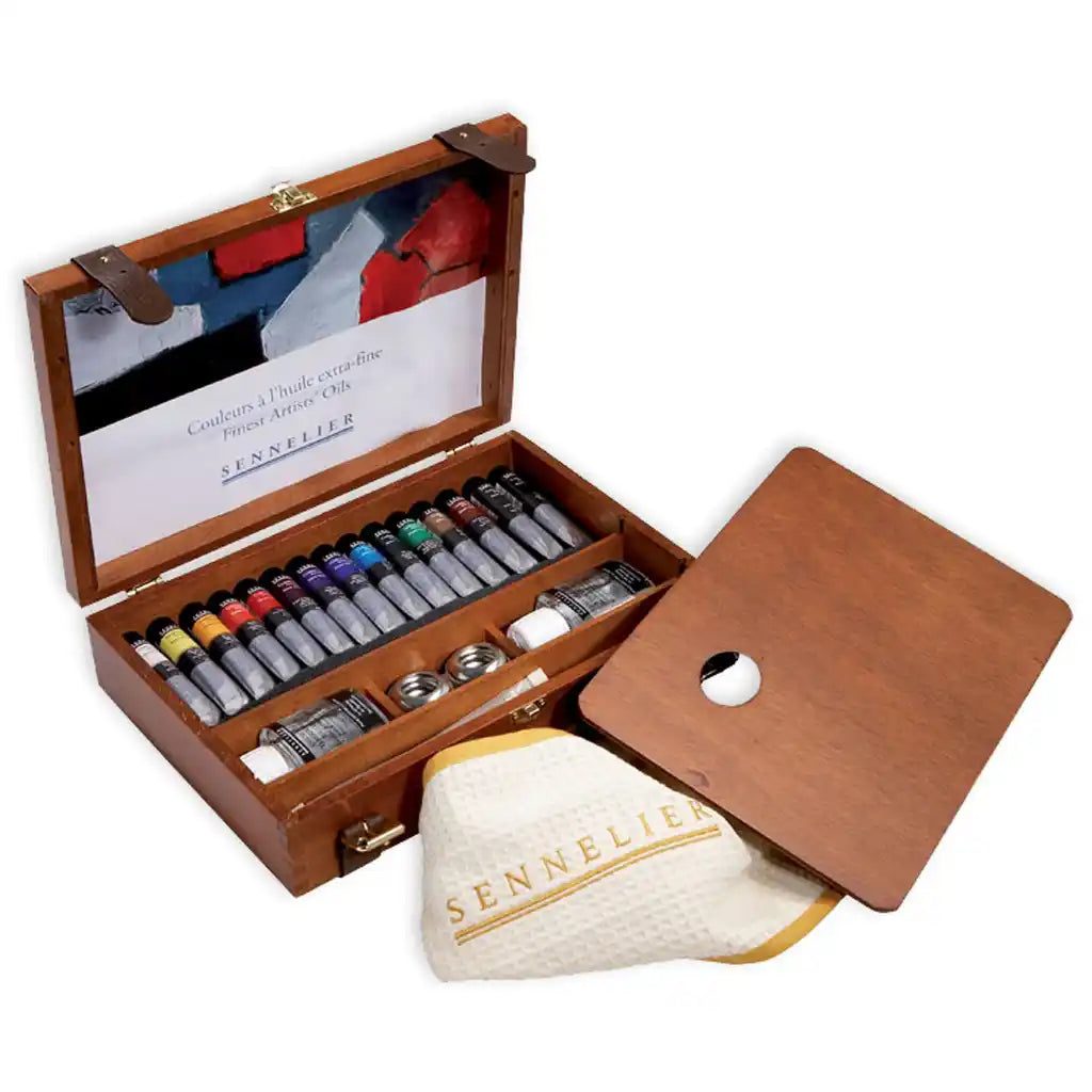 Sennelier X-Fine Oil Colour Wooden Set 15 Tubes 21ml