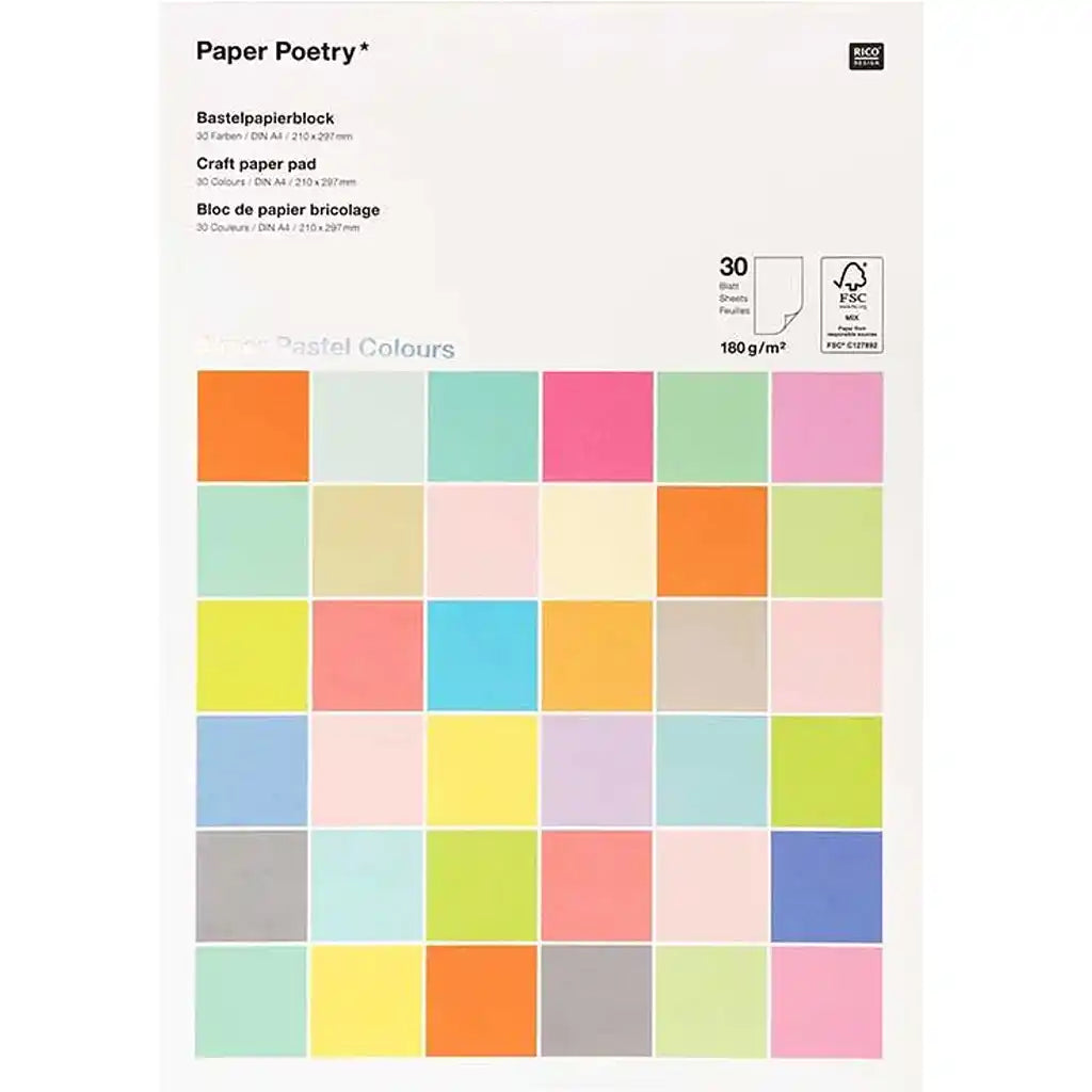 Paper Pad A4 Craft 180G Super Pastel